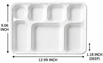 7 compartment eco friendly biodegradable disposable thali plates