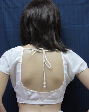 Low Back White Crepe