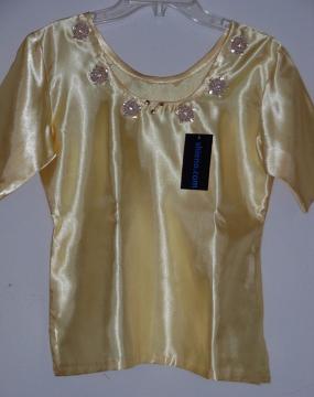 Golden Synthetic Silk Choli
