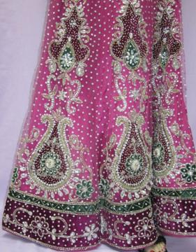 Fuchsia Net Bridal Lehenga