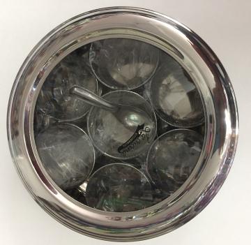 Stainless steel masala dabba - see thru