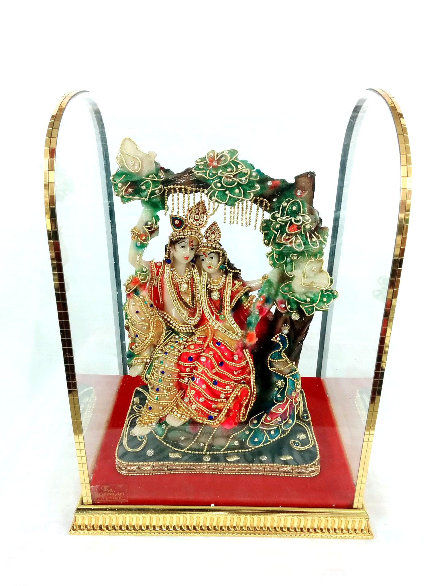 Radha Krishna Idol On Jhoola / Swing, MURTI 23352 Buy Krishna Statue