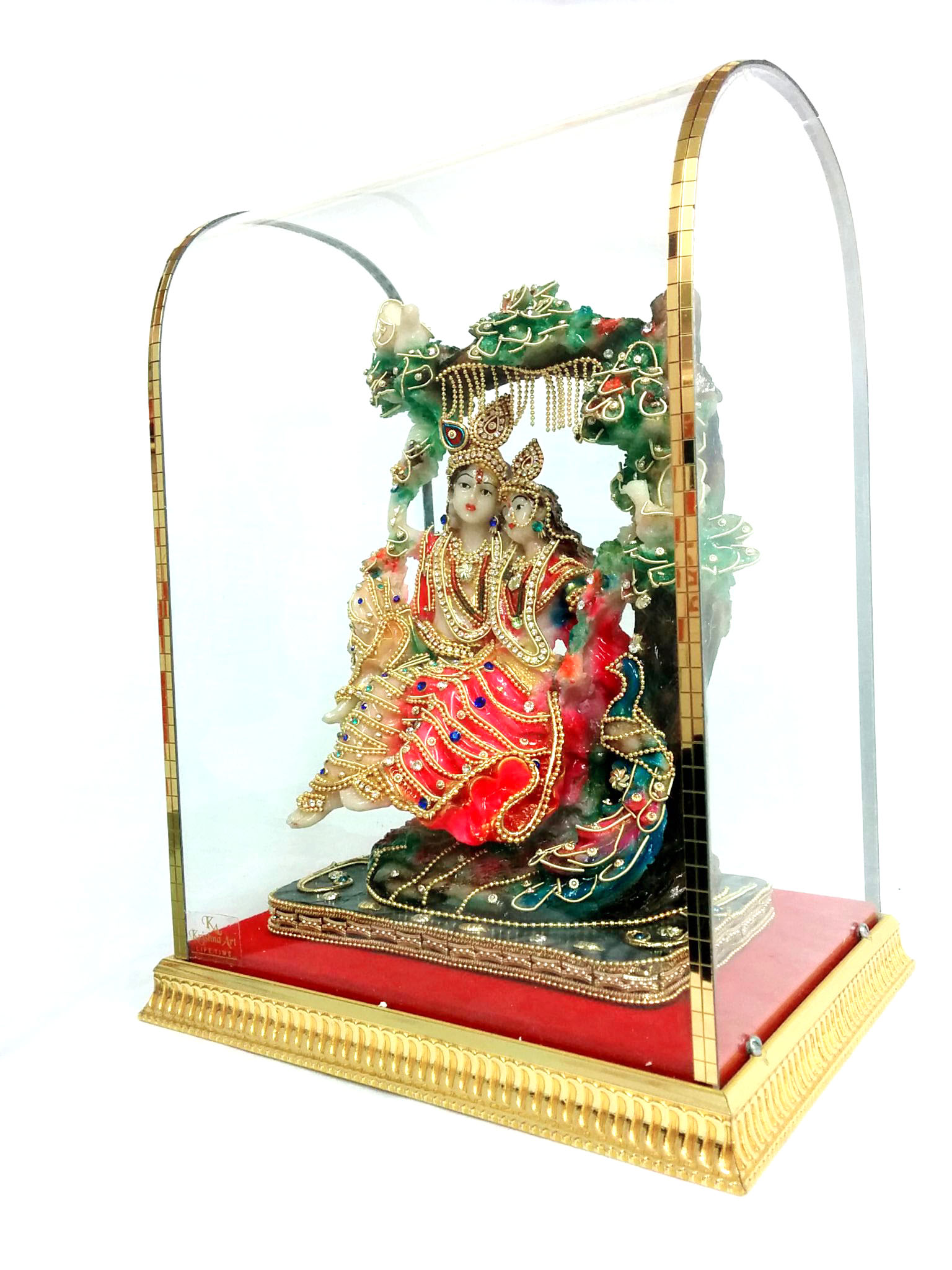 Radha Krishna Idol On Jhoola / Swing, MURTI 23352 Buy Krishna Statue