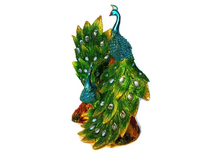 Beautiful 9.5" Shining Peacock Statue Home Decor Office Feng Shui Gift 29495 Buy Online
