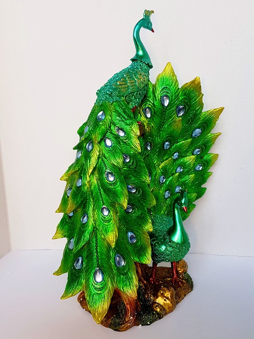 Beautifully Crafted 15.5" Peacock Statue Home Decor Office Feng Shui Gift 29513 USA