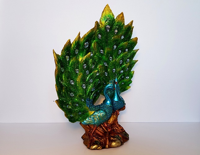 Beautiful Majestic 14" Peacock Statue Home Decor Office Feng Shui Gift 29514 Buy Online
