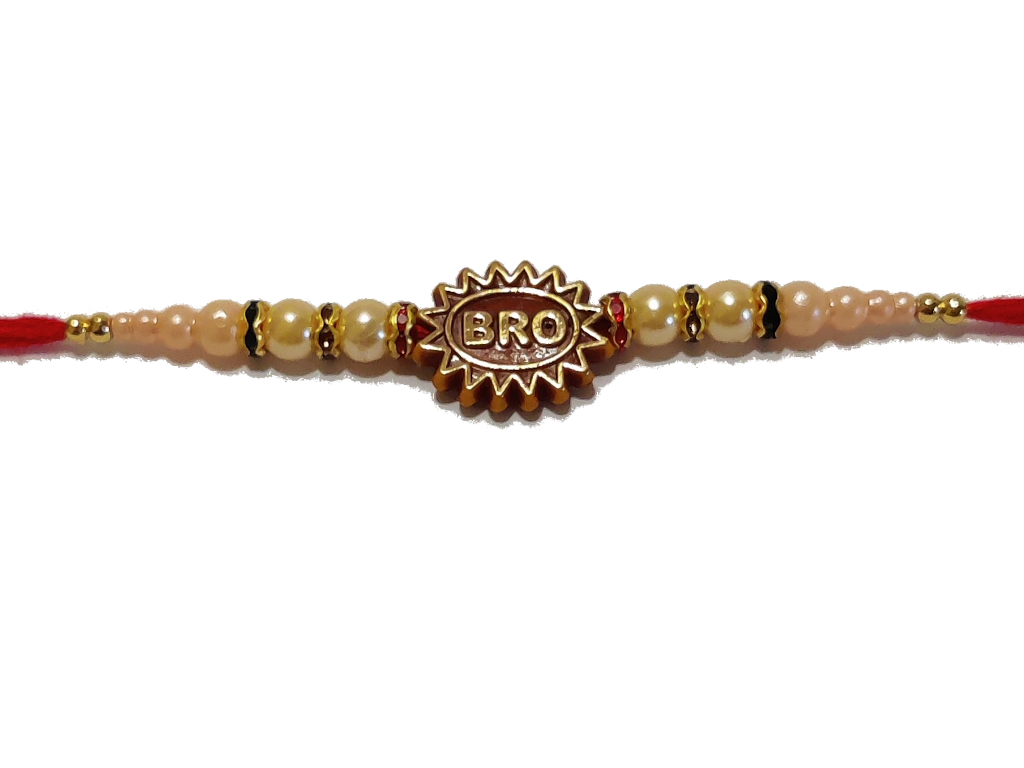 Golden Carved Rakhi for Your Bro