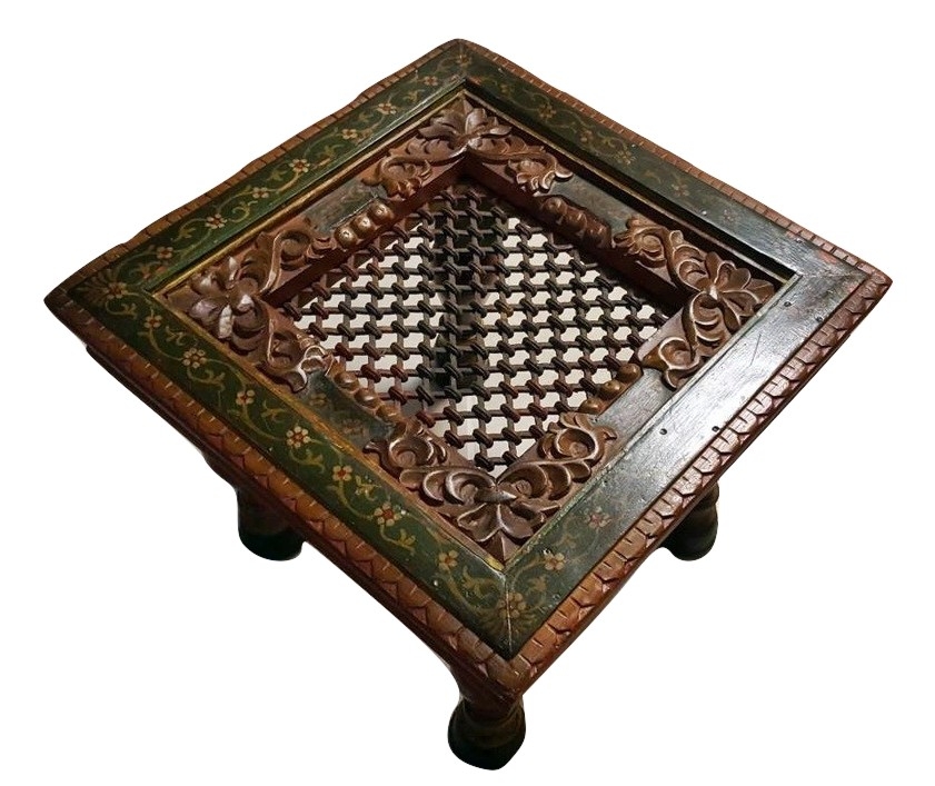 Traditional Design Handmade Coffee Table 2 Indian Carved