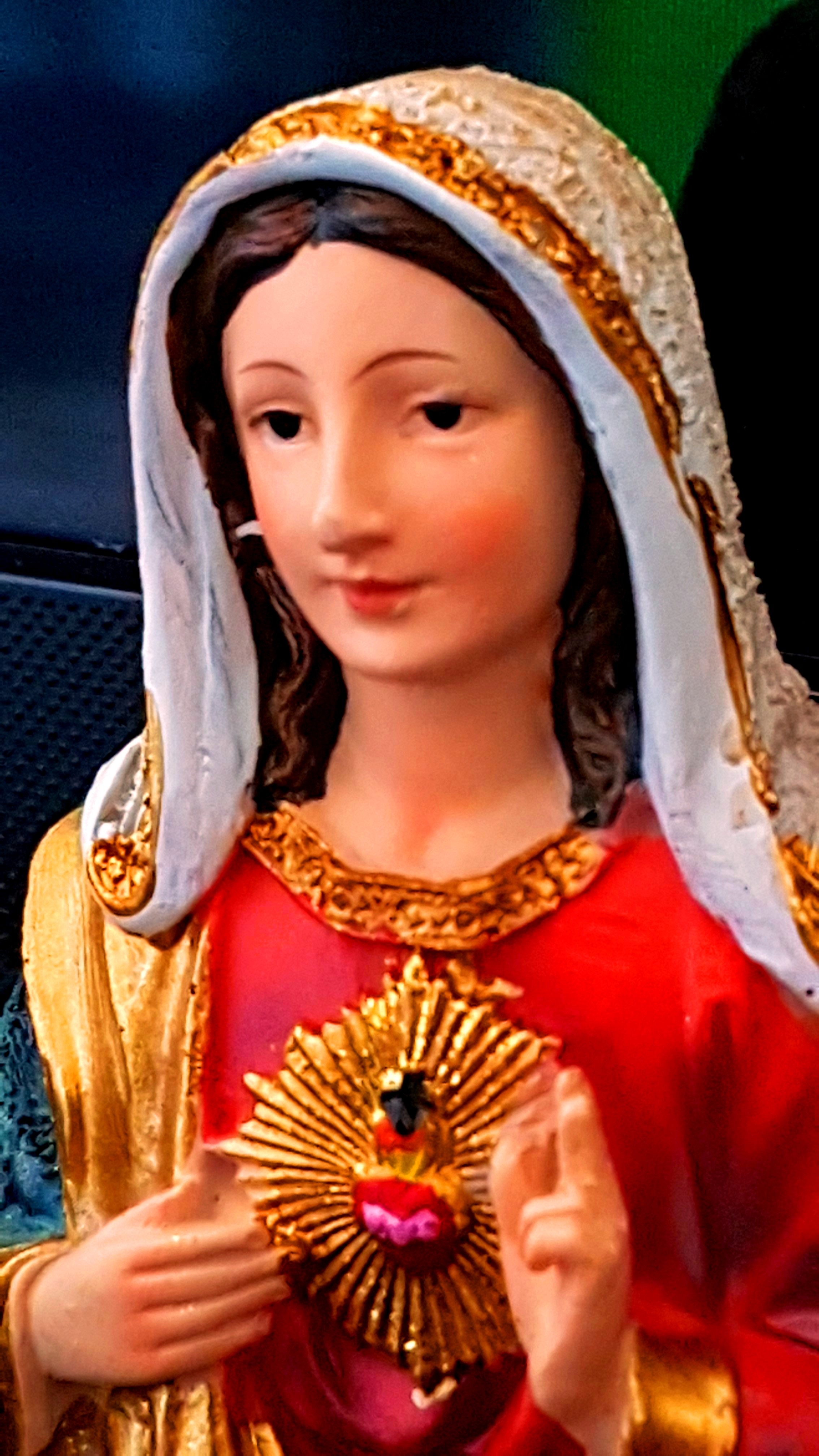 3.5" Inch Immaculate Heart of Mary bust statue Home,Office,Car decor