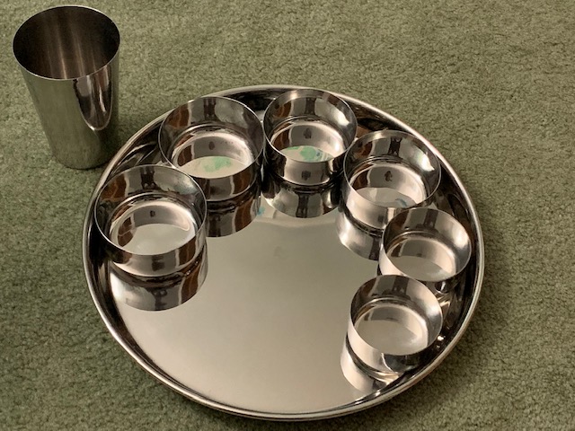 Steel thali katori set dinnerware