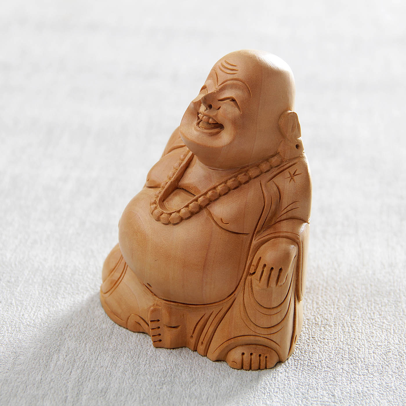 Handcrafted Wooden Laughing Buddha Statue 29701 Buy Indian Idols