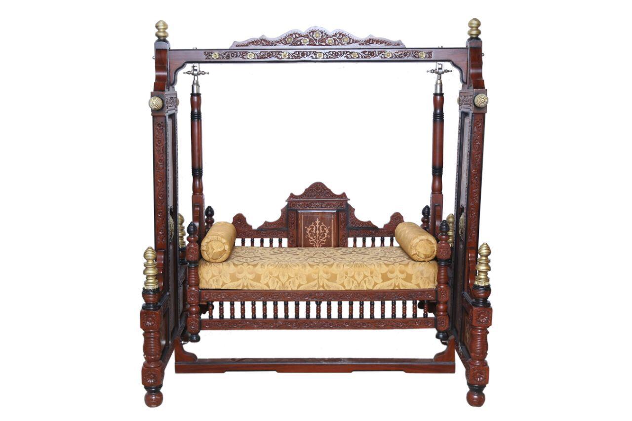 Royal Maharaja Design Carved Wooden Swing  Jhula for 
