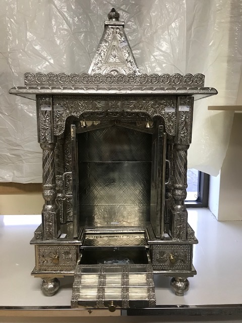 Wooden Oxidized Mandir for Home