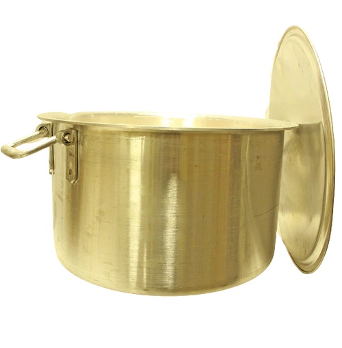 Heavy duty large aluminum stockpot / patila for commercial restaurant use