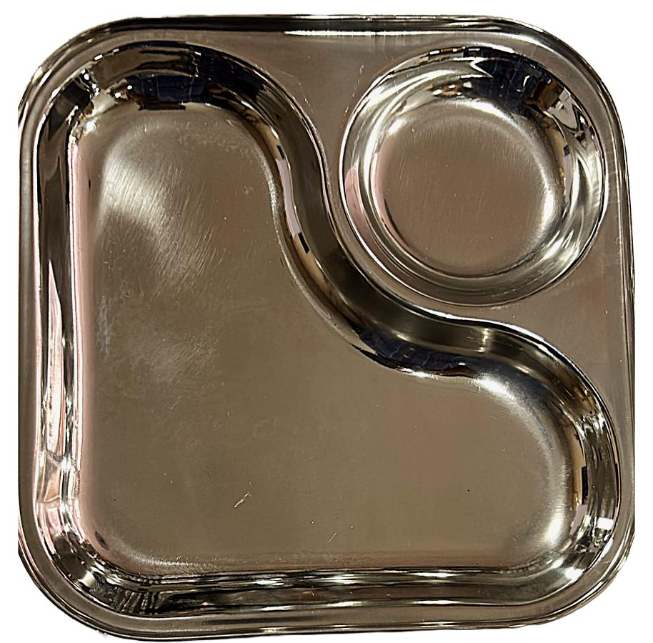 Stainless Steel 2 Compartment Snack Thali
