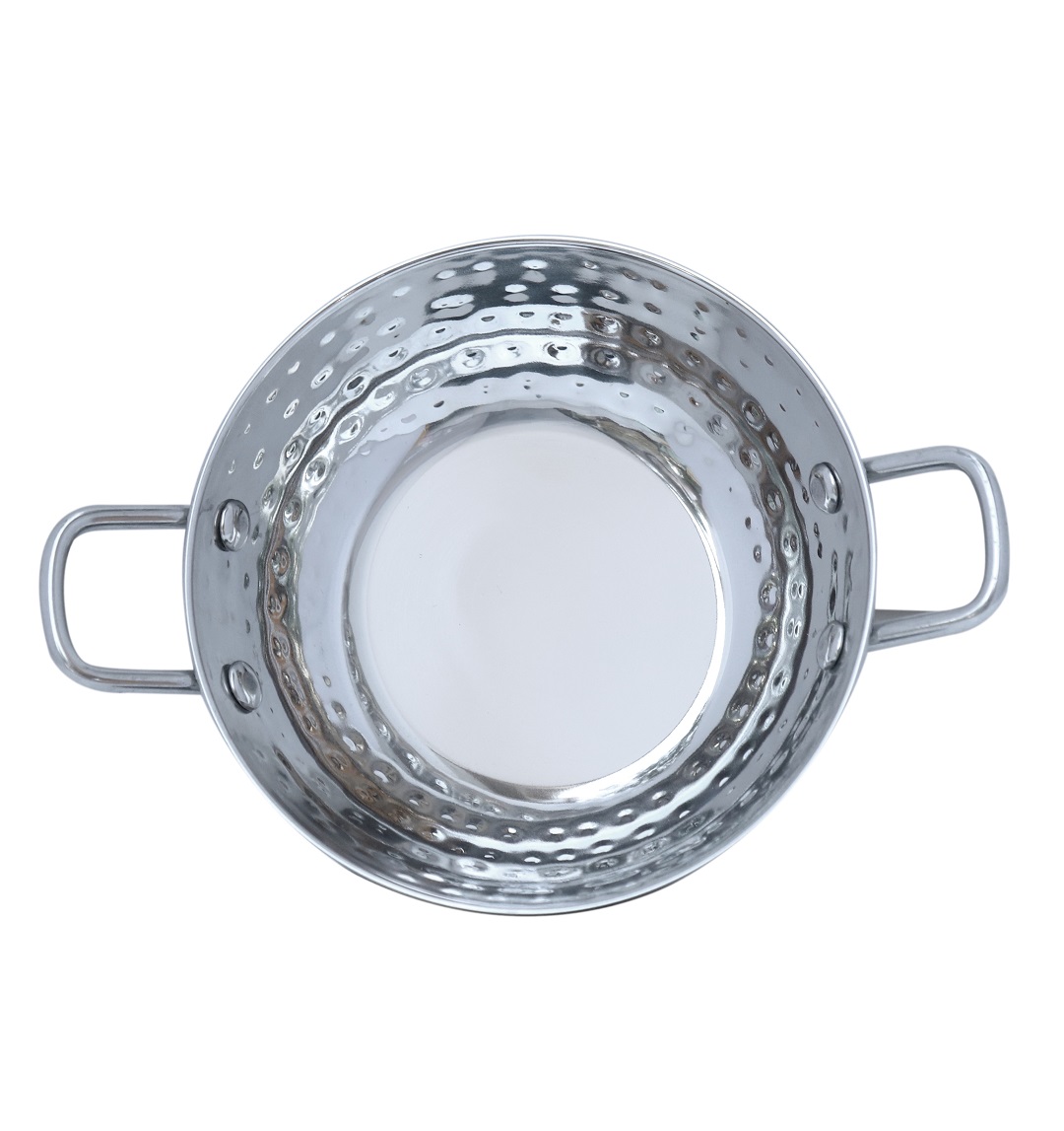 Hammered Stainless steel serving karahi for restaurants