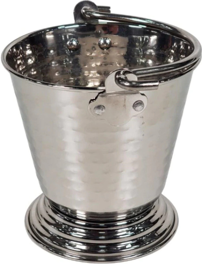 Hammered Finish Stainless Steel Serving Balti / Bucket