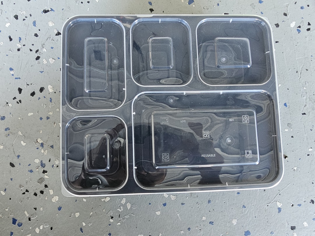 5 compartment reusable thali plate with lid