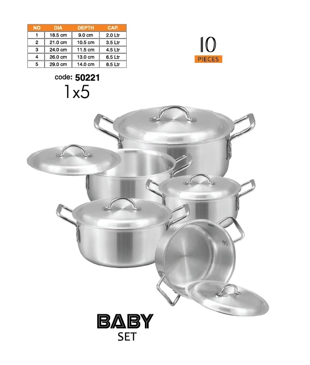 Sonex 5 pcs aluminum pot set
