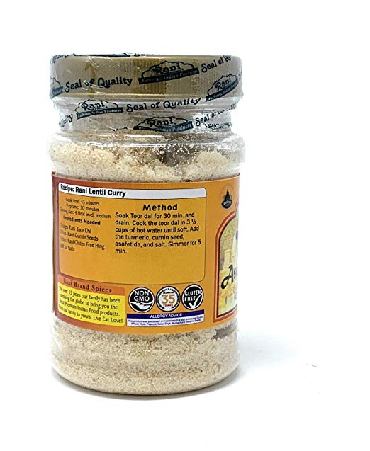 Rani Asafetida Gluten Free Ingredients (Hing) Ground 3 75oz (106gms Rani Asafetida Gluten Free Ingredients (Hing) Ground 3 75oz (106gms