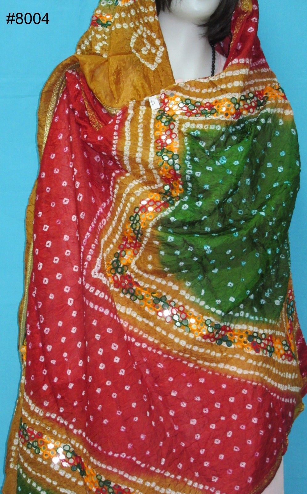 Bright Rajhistan Bandhni Silk Dupatta Chunni 28008 Buy Online USA