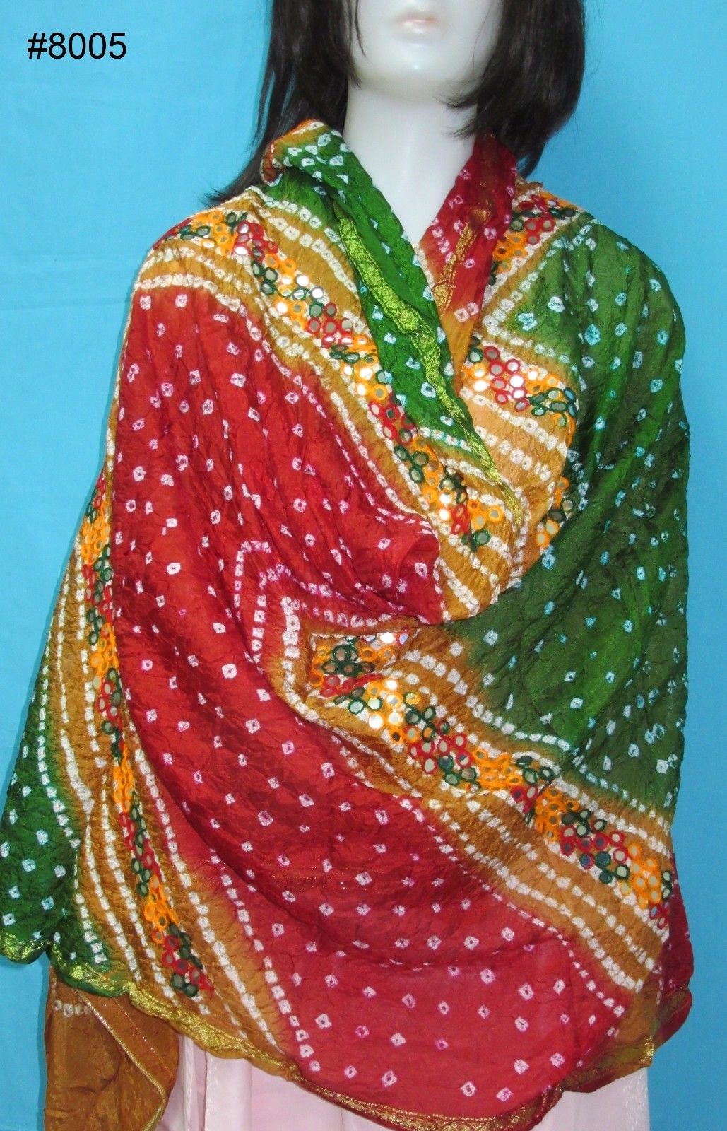 Bright Rajhistan Bandhni Silk Dupatta Chunni 28008 Buy Online USA