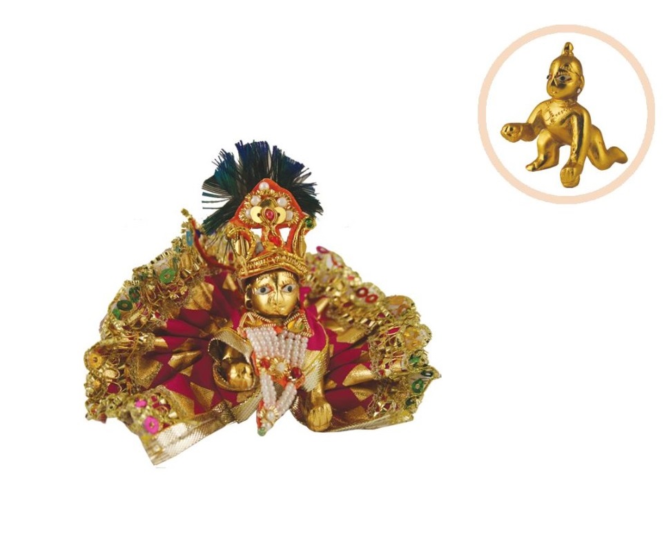 Brass Ladoo Gopal with Poshak