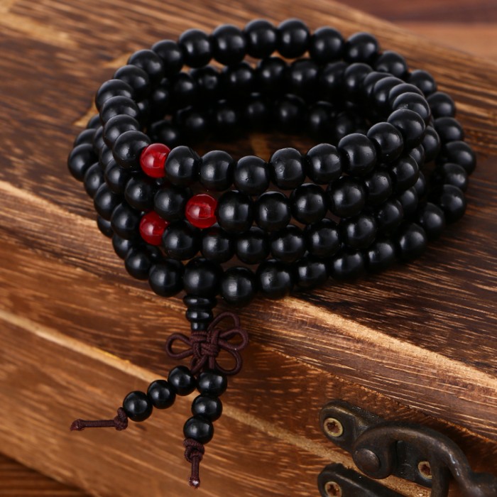 Buddhist Meditation 108 Prayer Sandalwood Bead Bracelet & Necklace –  Bohemian Style