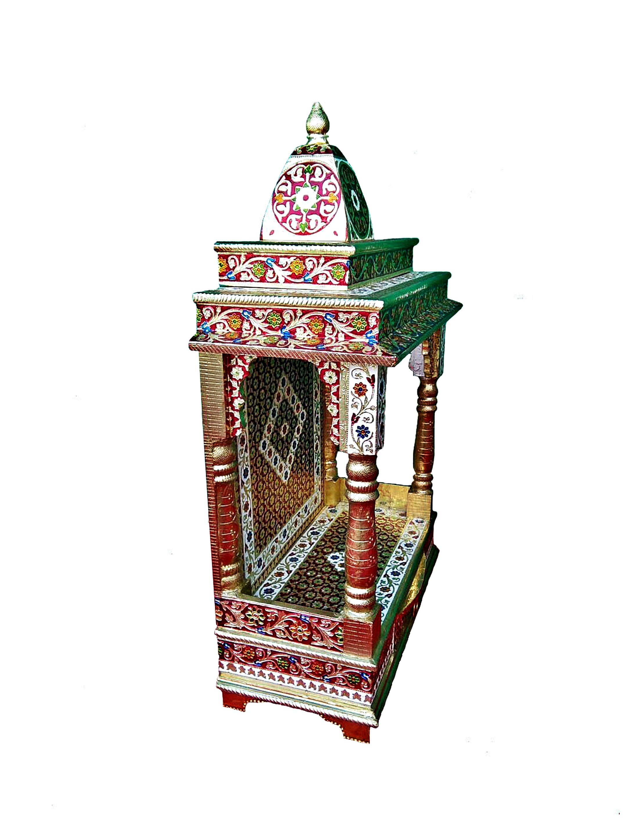 Exclusive Traditional Design Meenakari Hindu Home Puja Mandir Altar 20