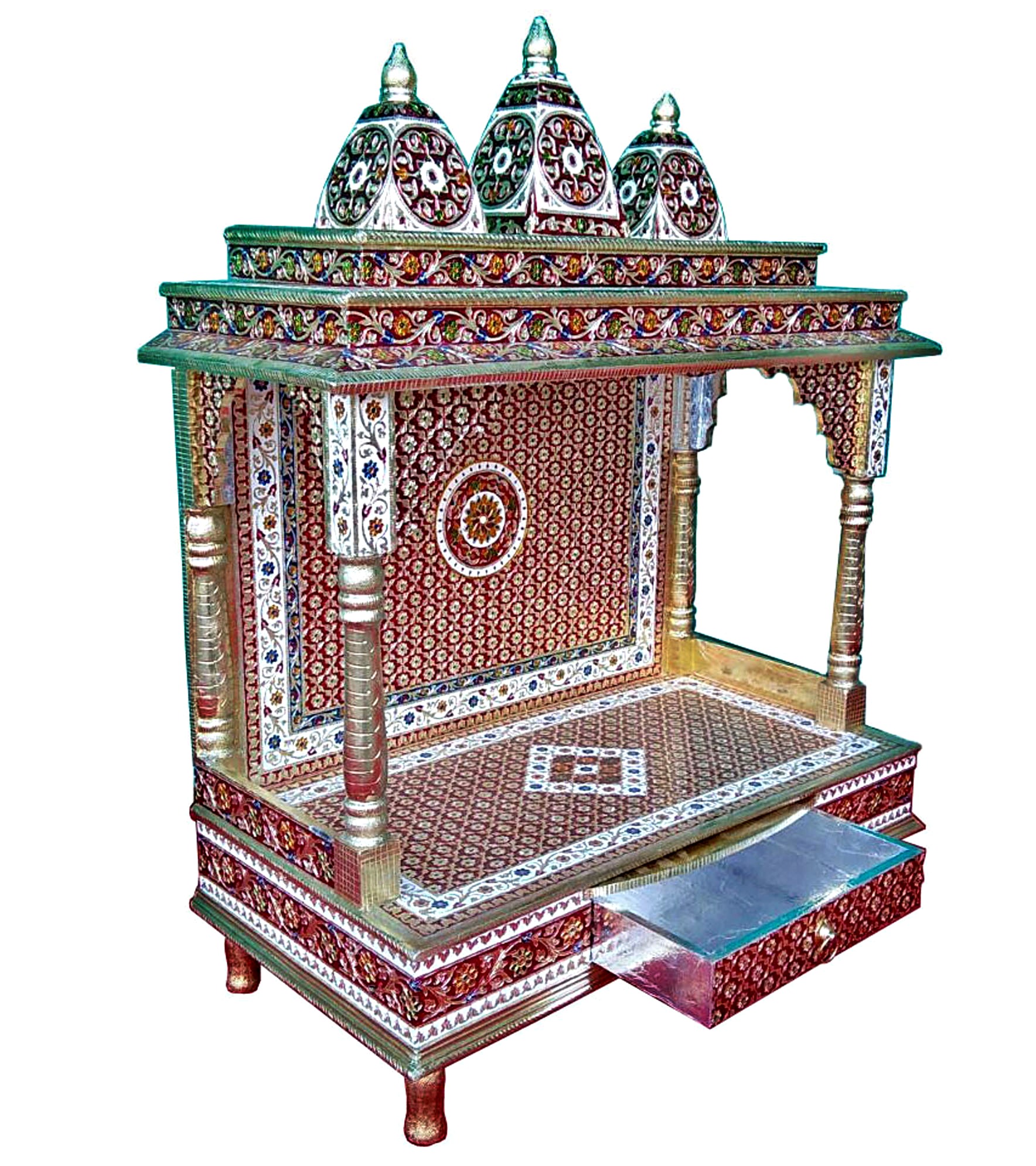 Large Size Home Pooja Mandir Hindu Temple w/o Doors w ...