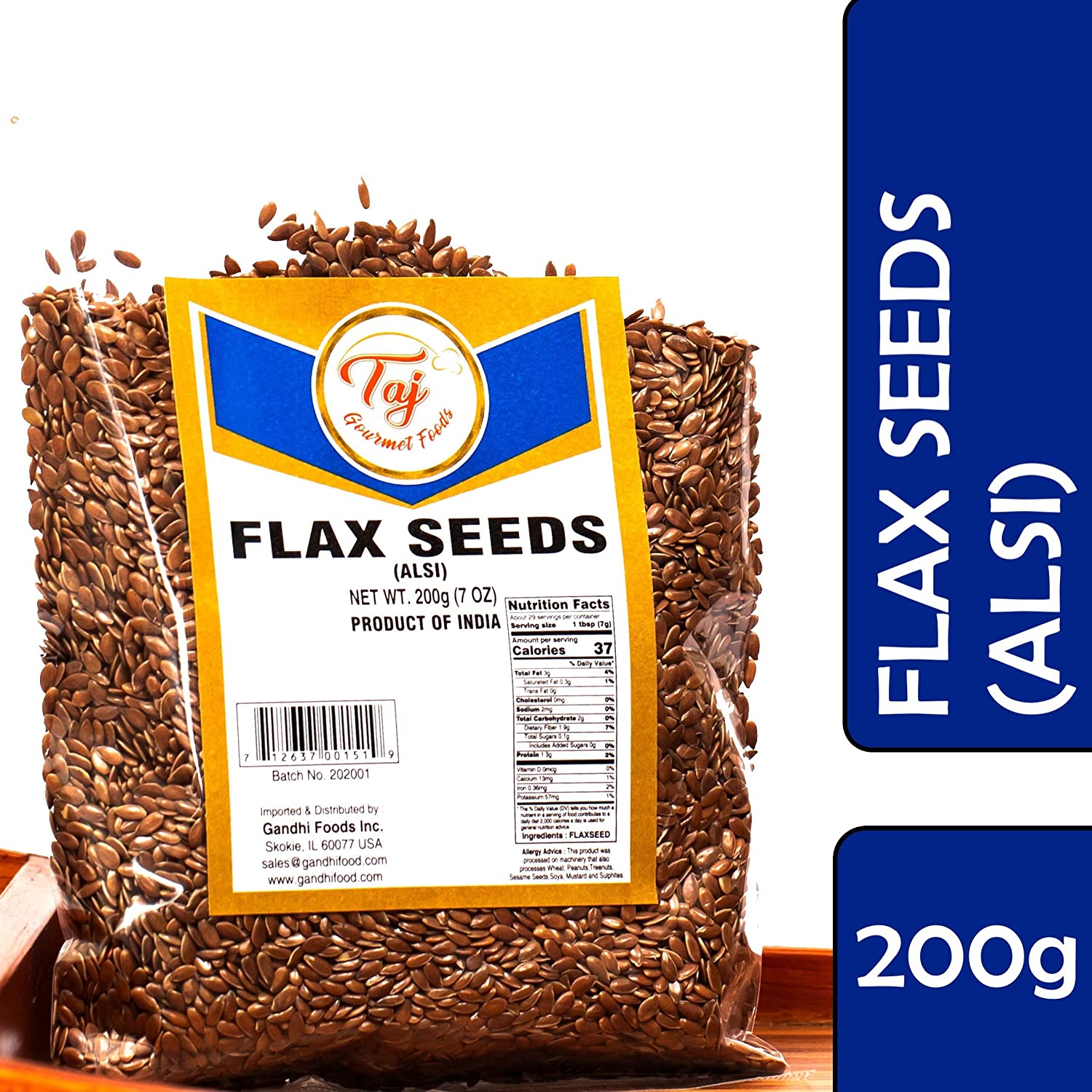 TAJ Premium Indian Alsi Flax Seeds (Linseed) 42952 USA