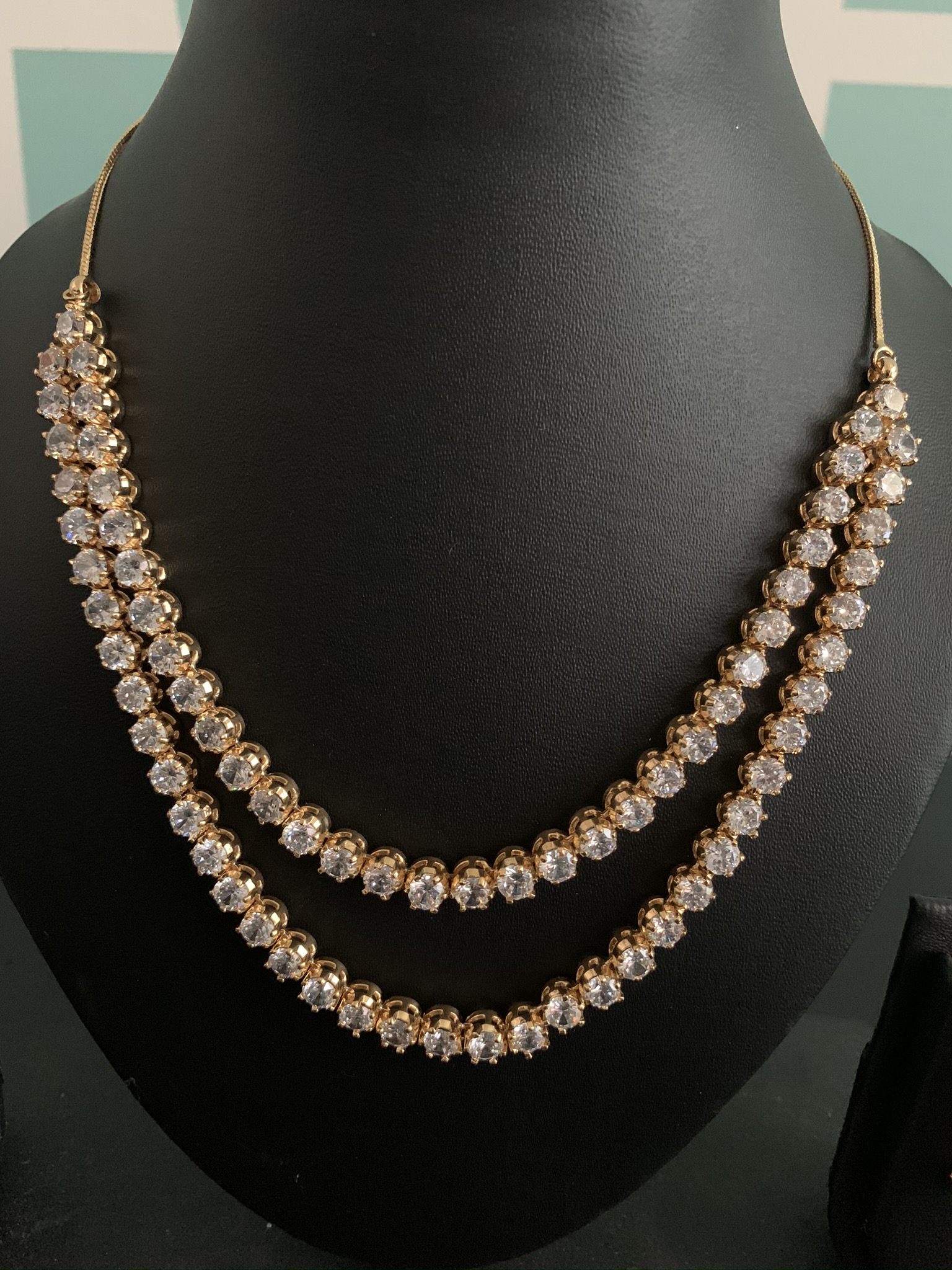White Stone Necklace and Earring Set #41492 | Buy Online @ DesiClik.com ...