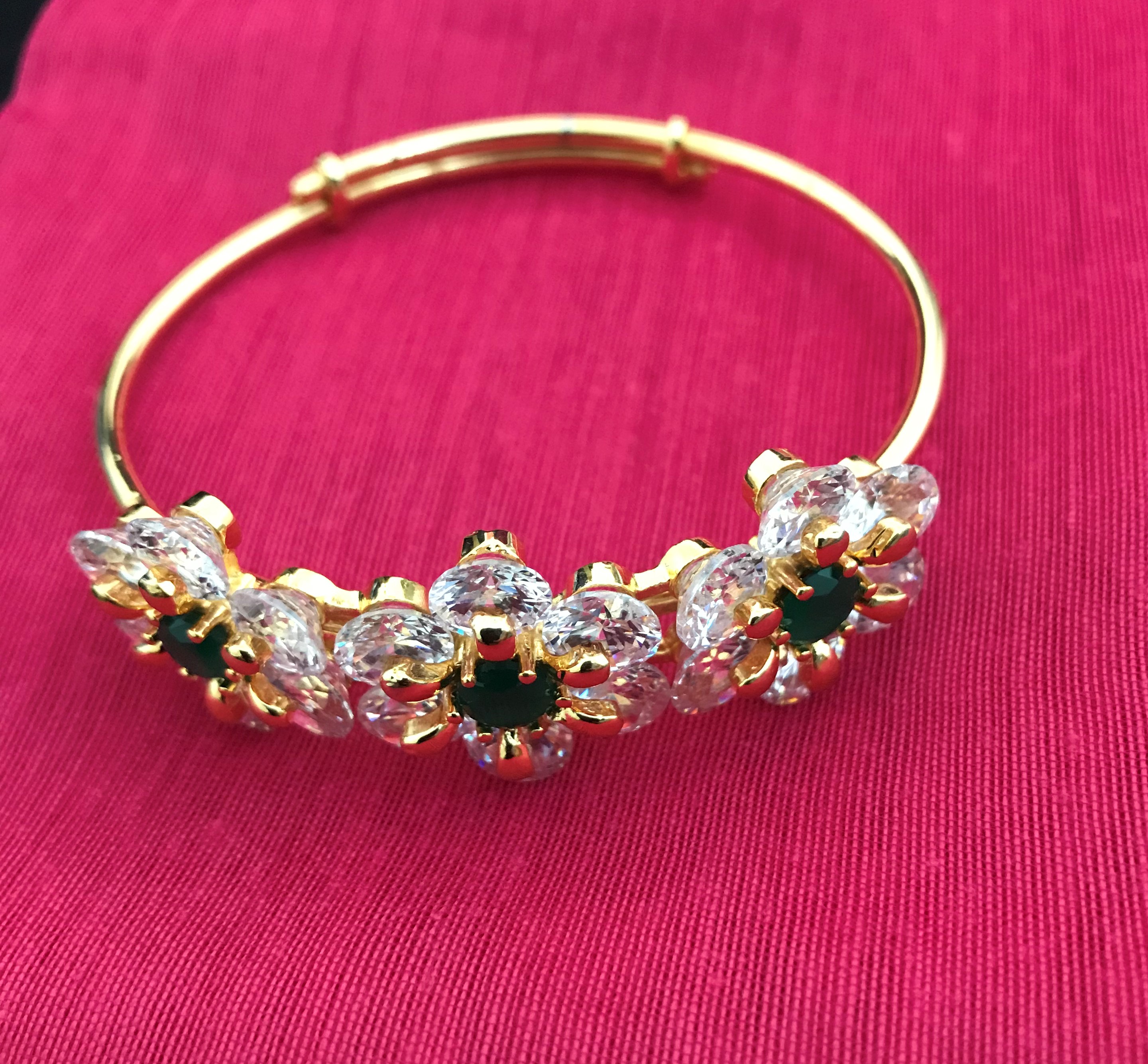 One Gram Gold Floral Stone Work Bracelet #33815 | Buy One ...