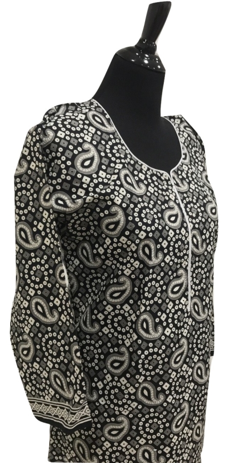 black bandhani kurti