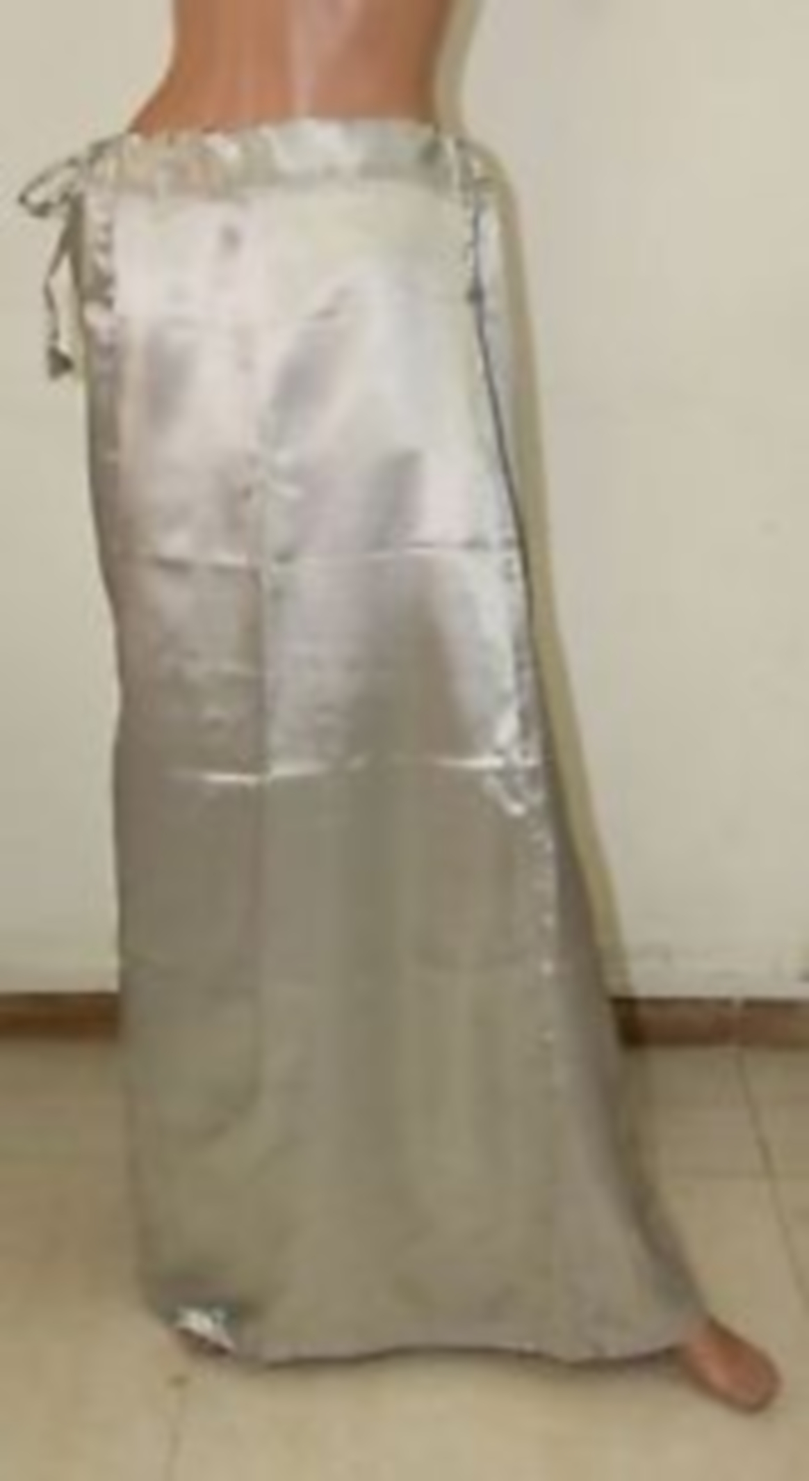 White Satin Indian saree Petticoat Underskirt belly dancing Lehanga slip 
