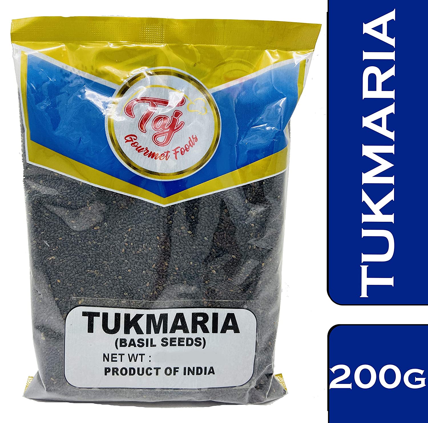 TAJ Premium Indian Tukmaria Seed (Sweet Basil Seeds, Tulsi Seeds