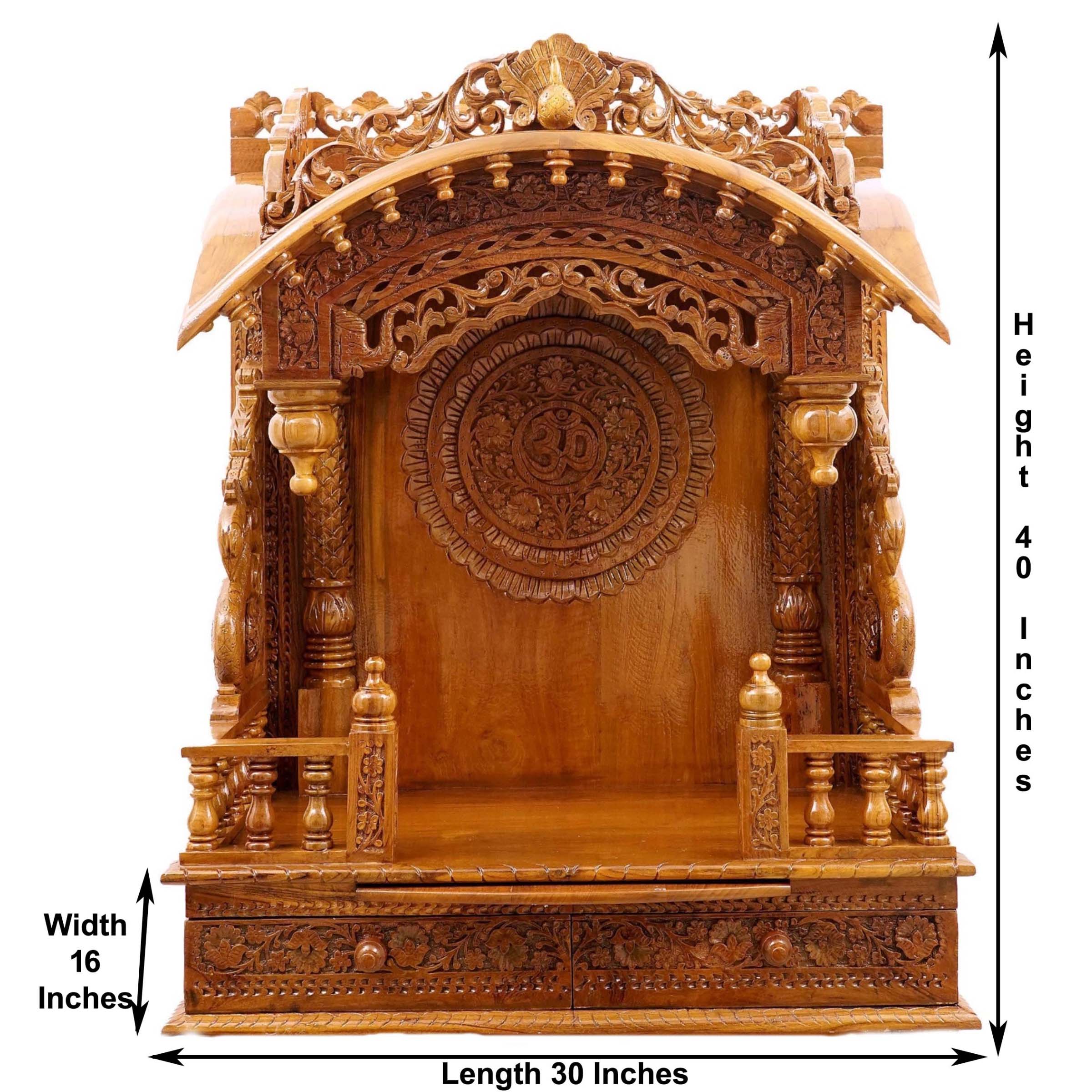 Feature the torana wooden mandir with Dimensions