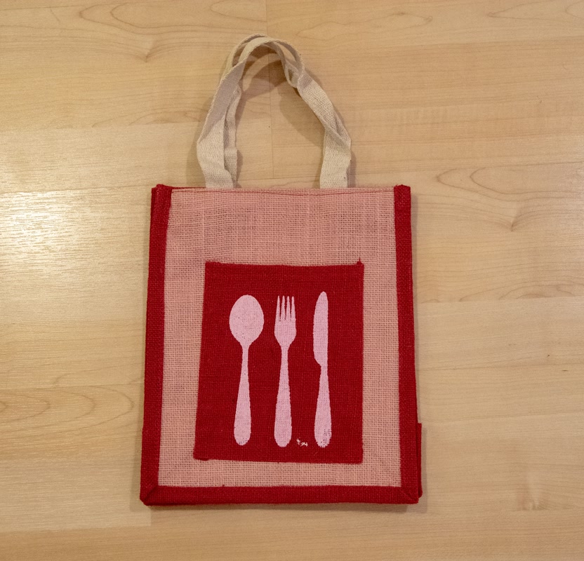 Jute Pink Red bag