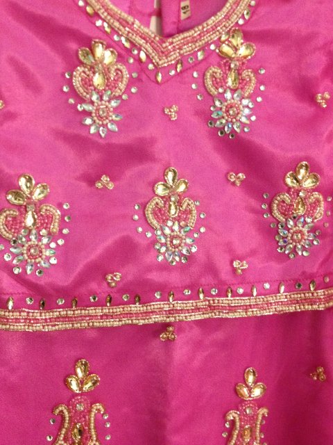 Stunning Pink Kundan Stone Work Net Lehenga Choli, INDIAN KIDS WEAR