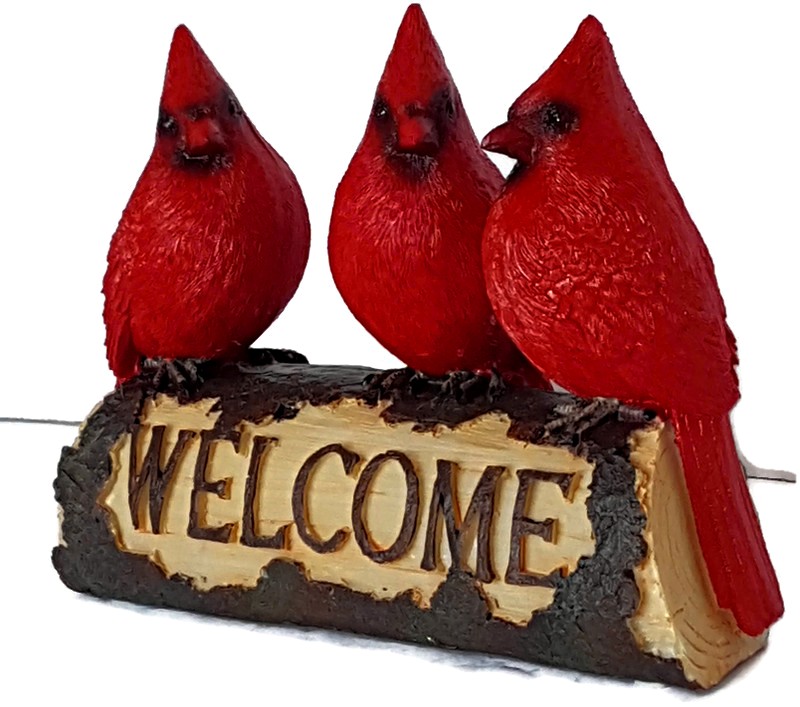 red cardinal outdoor statue
