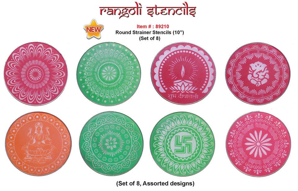 Rangoli Round Stencil 4 Inch To Make Beautiful Rangoli Set Of Assorted 10 Design