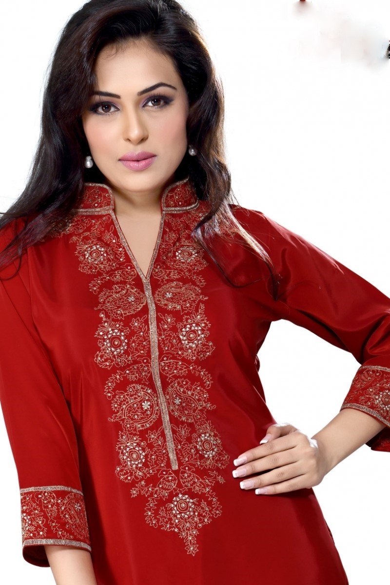 rust orange kurti