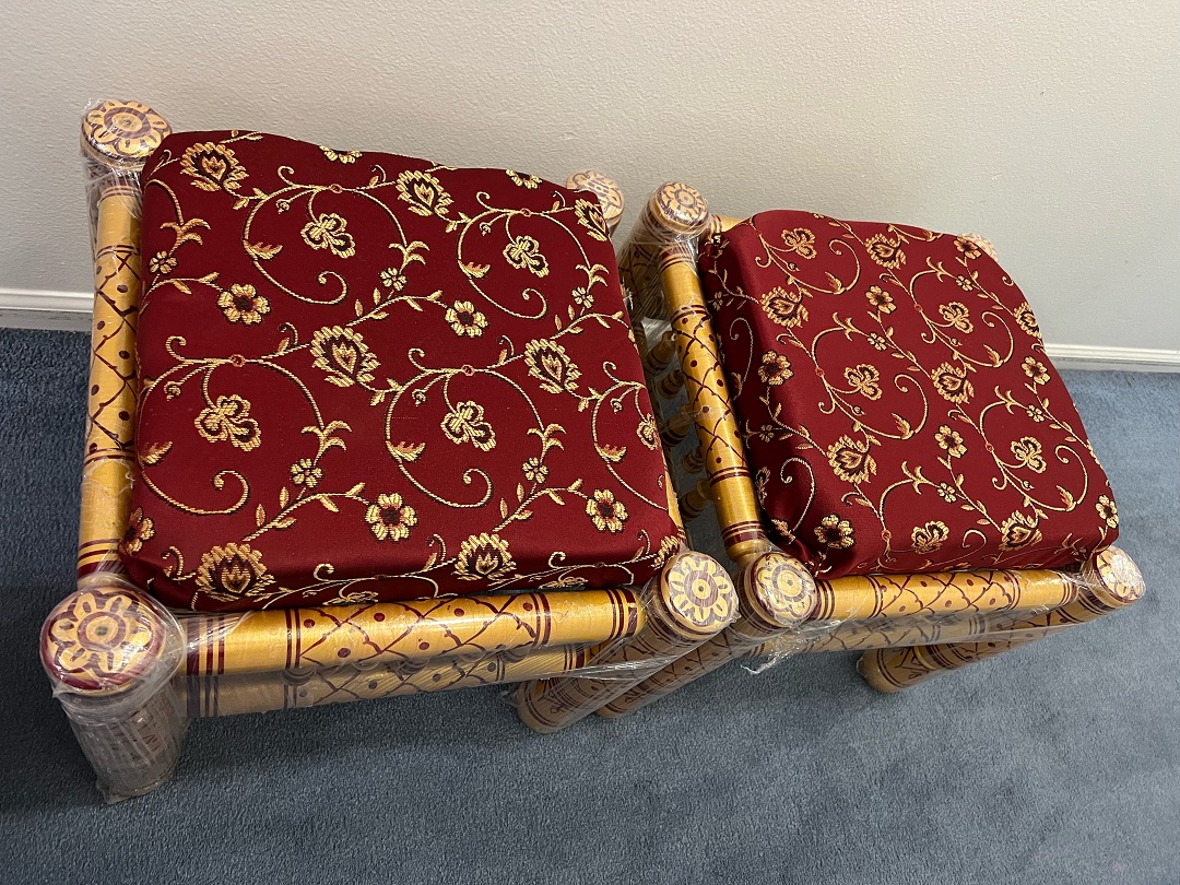Sankheda Ottoman Set - Gold / MAroon