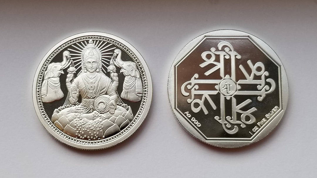 1 Oz Pure Silver Lakshmi ji carving coin