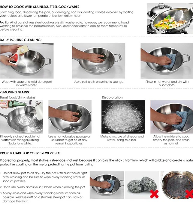 Cooking & Maintenance of Stainless Steel Cooking Stock Pot