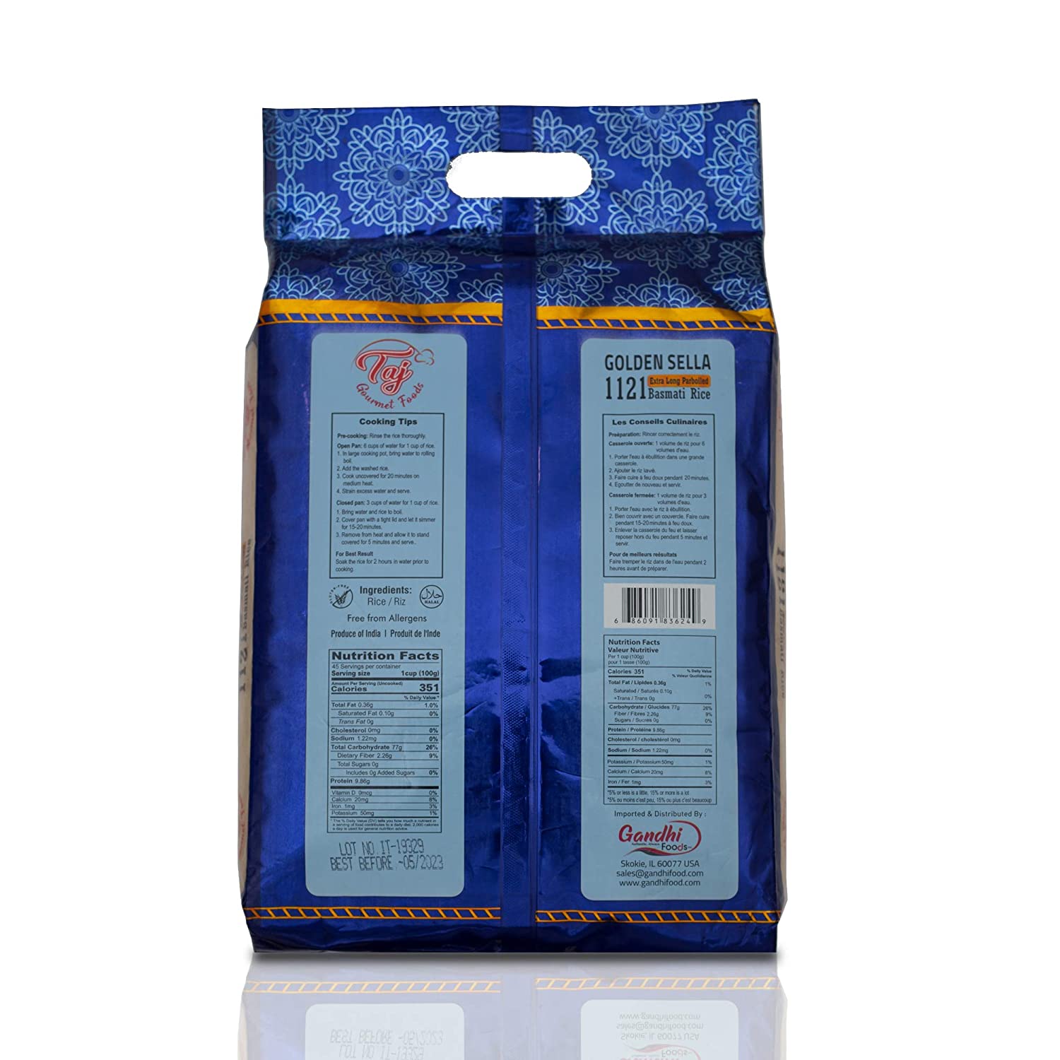 TAJ Gourmet Parboiled Golden Sella 1121 Basmati Rice, Extra Long Sela