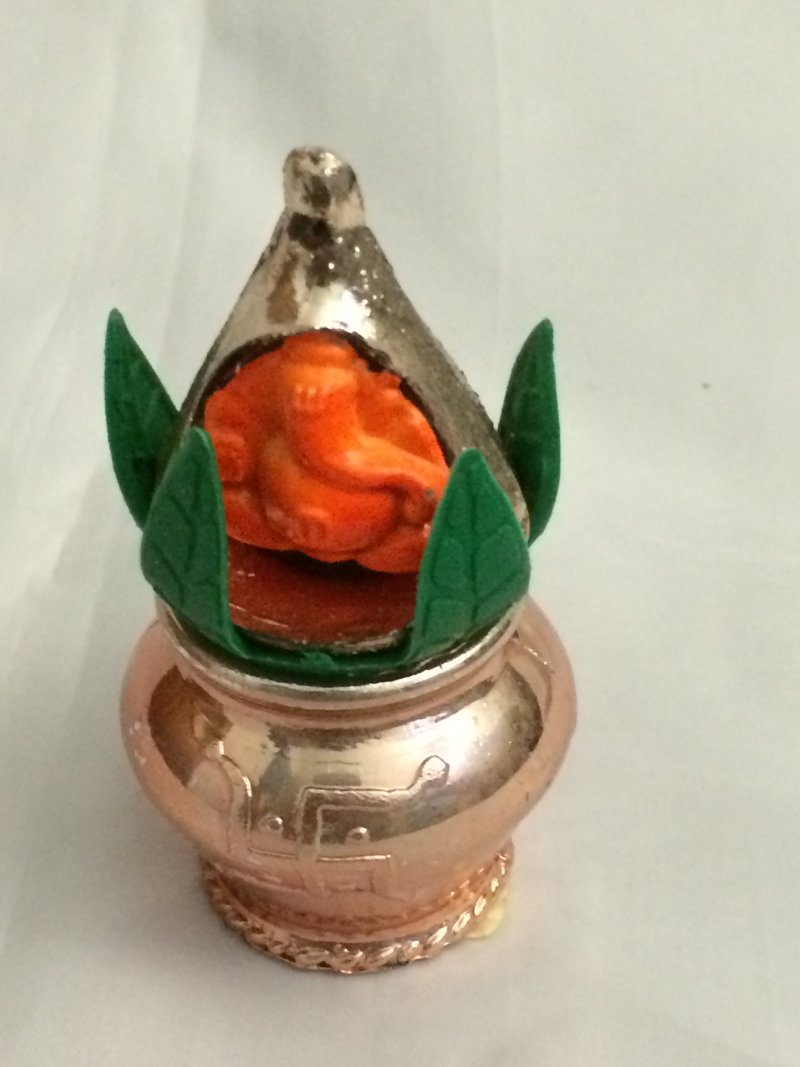 small 3" high kalash with ganesha statue