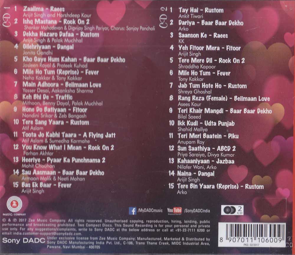 1 Love Hits Vol 1 Hindi Music Audio (A Set Of 2 CD's)