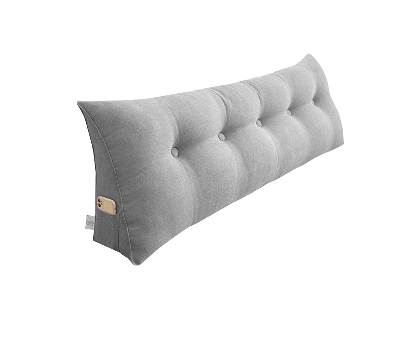 SOGA 59.1 inches Silver Triangular Wedge Pillow Bedside Backrest Cushion