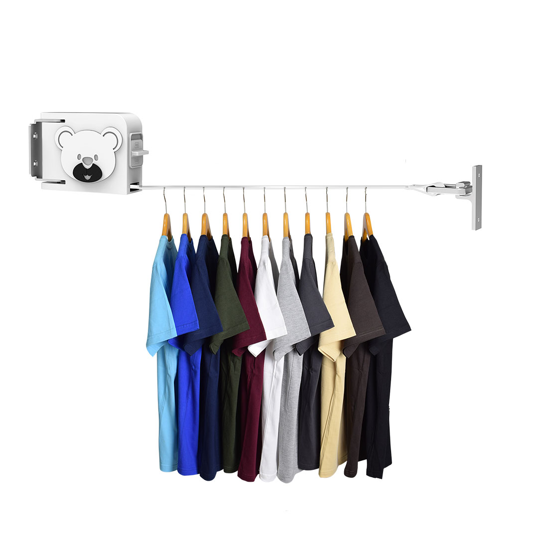 SOGA 160mm Wall-Mounted Clothes Drying Rack – White Foldable Laundry Hanger